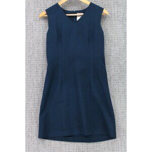 La City Paris Midi Bodycon Dress Womens Size 38 Navy Blue Designer Sleeveless